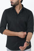 Veshbhoshaa Bluebird Men'S Black Cotton Lycra Formal Shirt